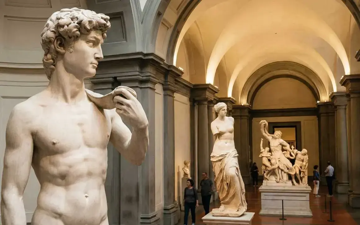 W muzeum podziwiać można najpiękniejsze rzeźby świata: odzianego w płótno Dawida, Wenus z Milo i grupę Laokoona.