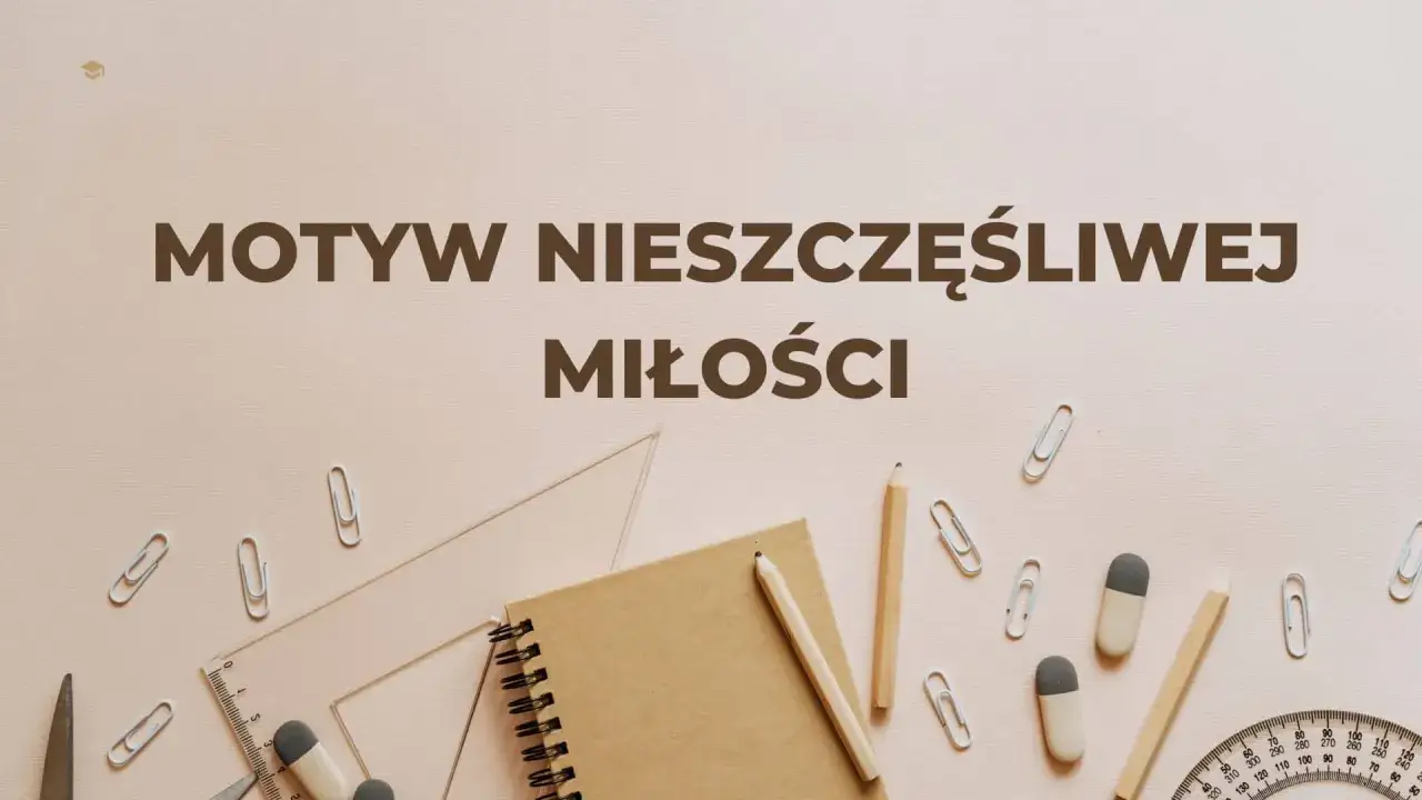 Motyw nieszczęśliwej miłości. Notatnik, ołówki i spinacze na jasnym tle, jakby do pisania smutnych wierszy.