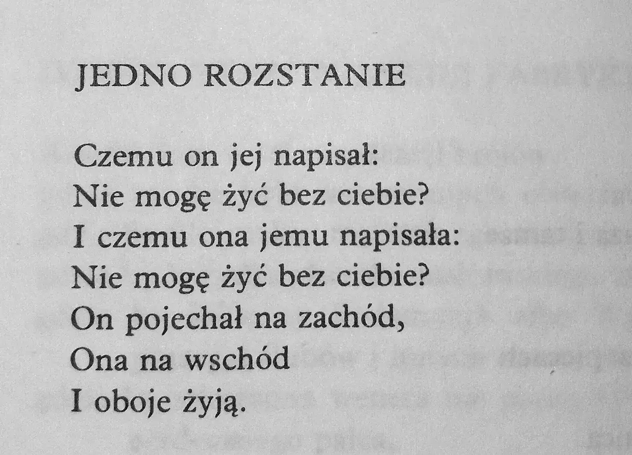 Smutne wiersze o rozstaniu. On napisał