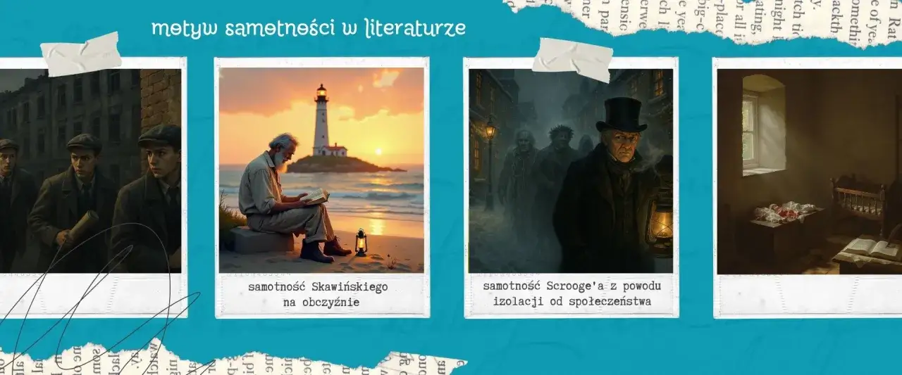 Wiersze o samotności: młodzi mężczyźni na ulicy, starzec czytający nad morzem, Scrooge w mglistym mieście, opuszczony pokój z kołyską.